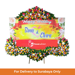 Papan Bunga Pernikahan Happy Wedding Forever United