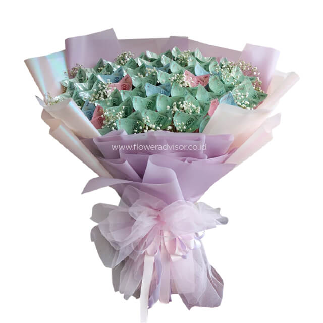 Roll Money Bouquet (81 - 100 Lembar)