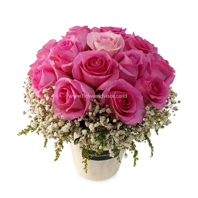 Beautiful Blossoms - Pink Roses Vase Arrangement