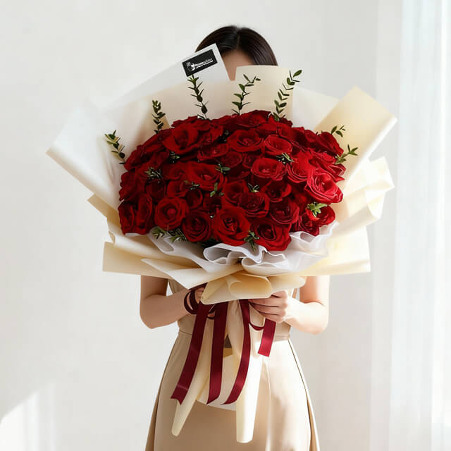 60 Red Roses Bouquet Avarosa