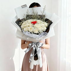 One Of A Kind Lover - White Roses Bouquet