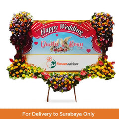 Bunga Papan Selamat Happy Wedding