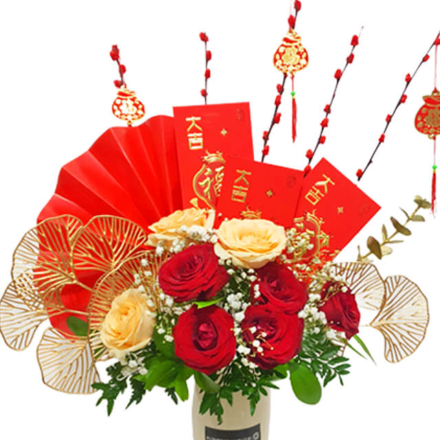 Rangkaian Bunga Meja Imlek 2025