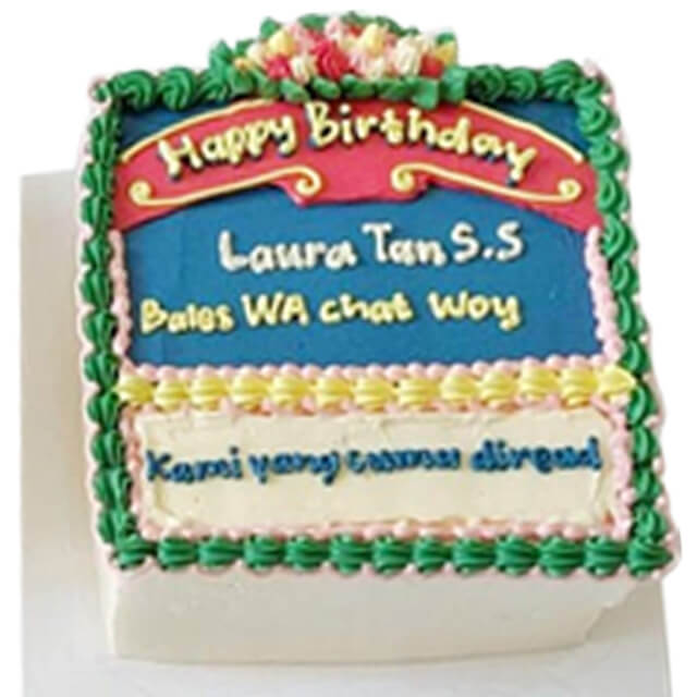 Papan Bunga Cake ukuran 20x20cm