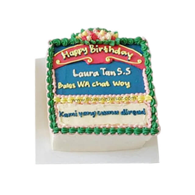 Papan Bunga Cake ukuran 20x20cm