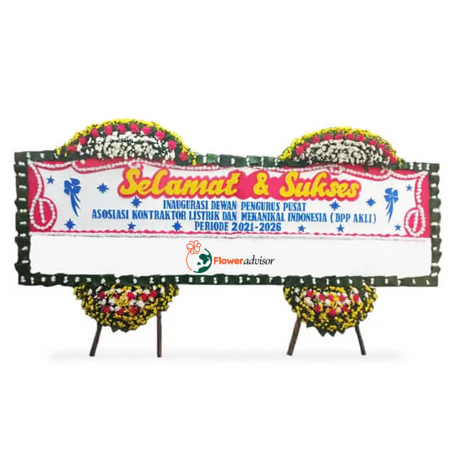 Bunga Papan Gandeng Best Wishes