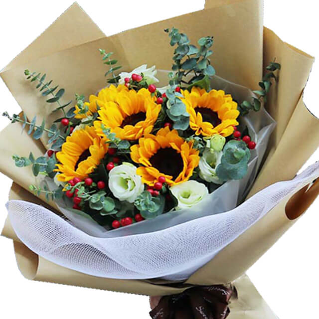 5 Sunflowers Bouquet - Sun of Joy