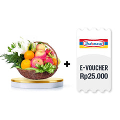 Hampers Buah dan Bunga - Healthiness Rising with eVoucher Digital Indomaret value Rp 25.000