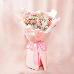 Pink Carnation Cascade Bouquet