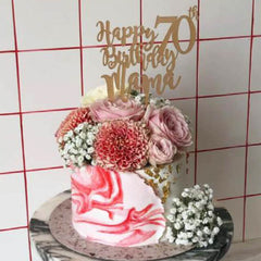 Mix Seasonal Cake With  Fresh Flowers