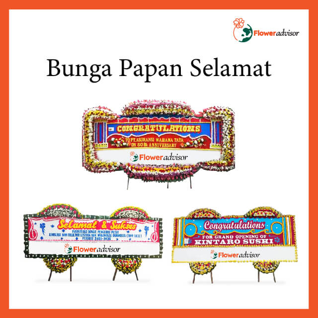 Custom Karangan Bunga Papan Ucapan Selamat - Gandeng