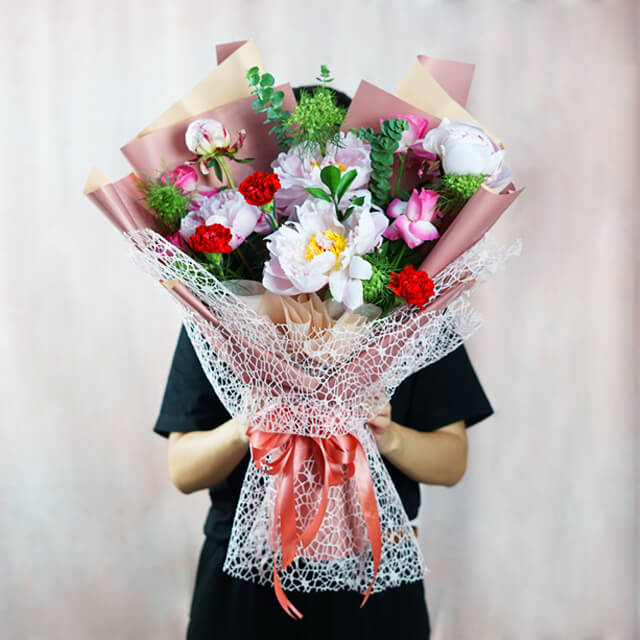 Zenith Buket Bunga Peony Elegan