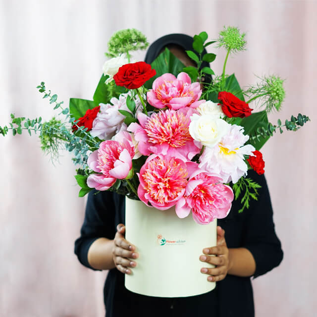 Divine Peony Buket Bunga Meja Segar