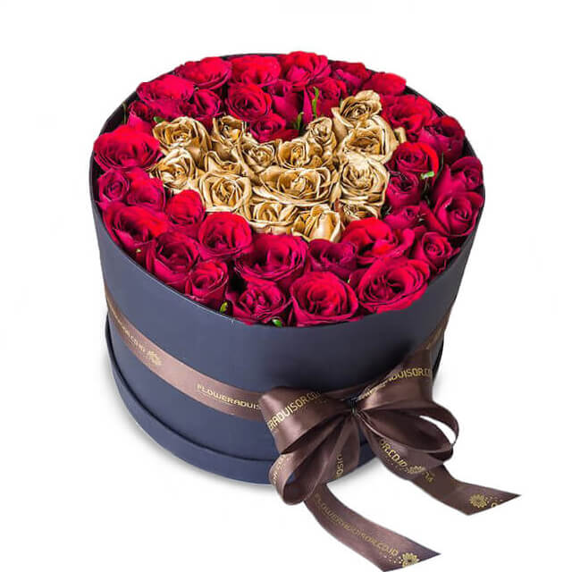 Buket Bunga Valentine Heart of Gold - VDAY 2025