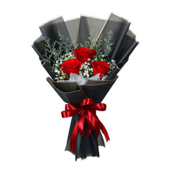 3 Tangkai Buket Bunga Valentine Wonder Red Ruby Rose - VDAY 2025