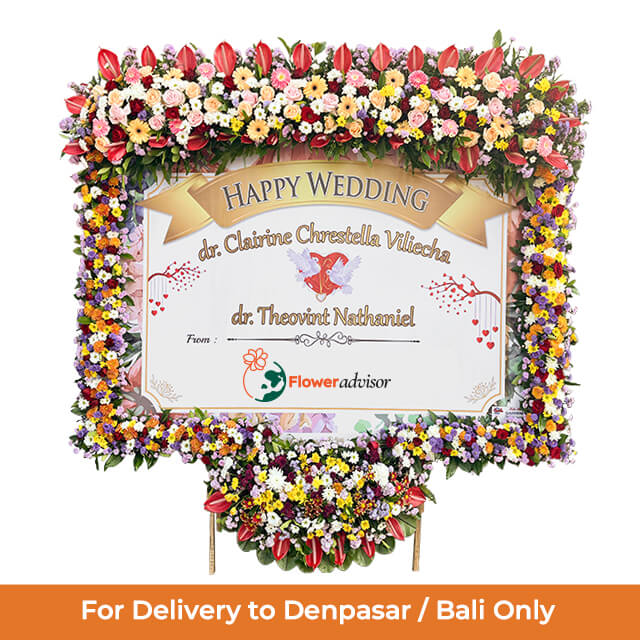 Papan Bunga Wedding Mewah Full Frame