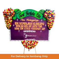 Papan Bunga Duka Cita Anggun Ungu Hijau