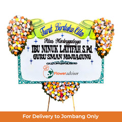 Papan Bunga Duka Cita Klasik Putih