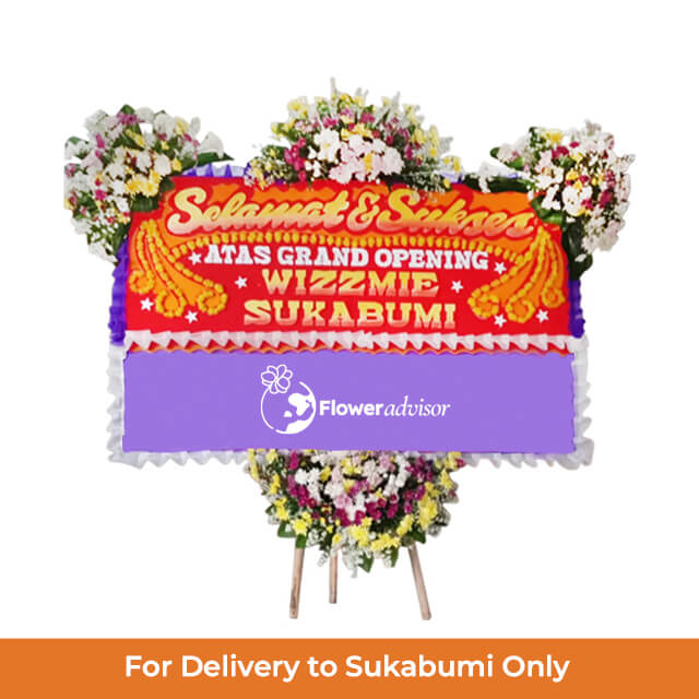 Papan Bunga Ucapan Selamat Ungu Merah