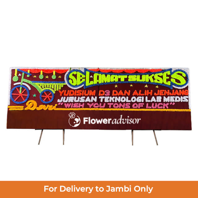 Papan Bunga Gandeng Selamat Sukses Merah