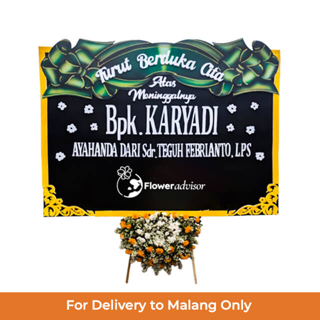 Papan Bunga Turut Berduka Cita Nuansa Hitam Hijau