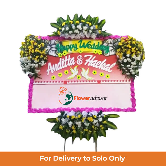Papan Bunga Happy Wedding Forever in Love