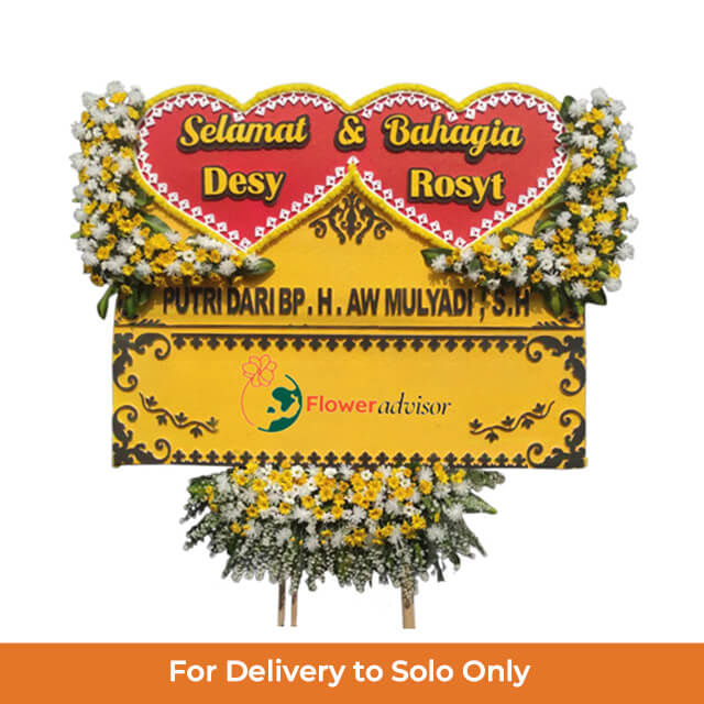 Papan Bunga Pernikahan Happy Wedding