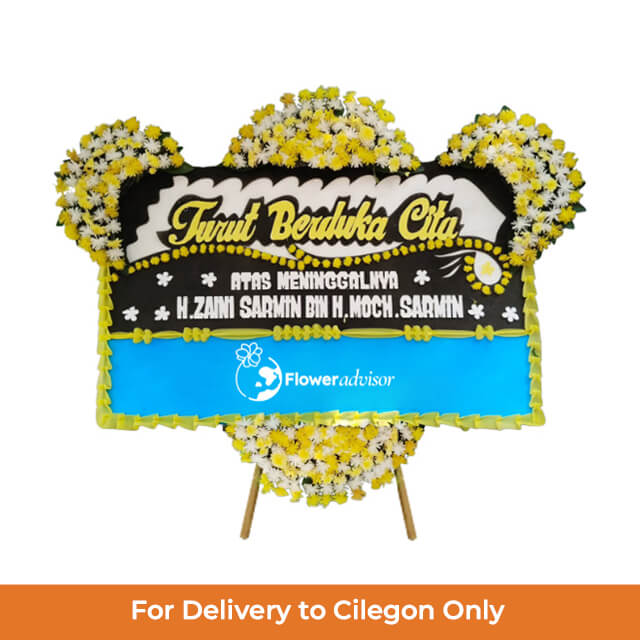 Papan Bunga Duka Cita Hitam Putih