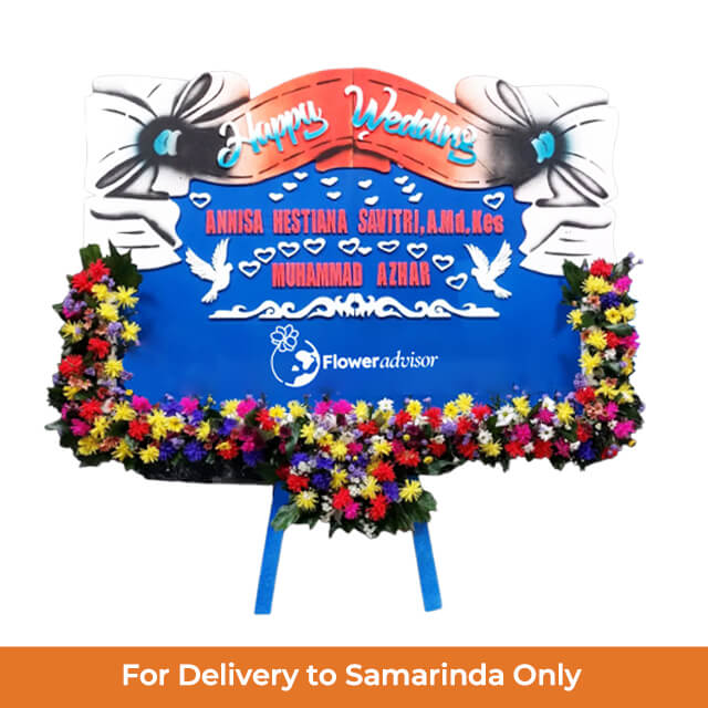 Papan Bunga Happy Wedding Pernikahan Khidmat