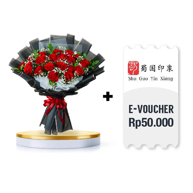 Wonder Red Harmony Rose with E voucher Shu Guo Yin Xiang Rp 50.000