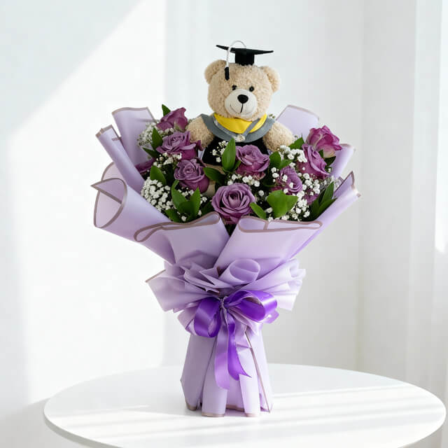 Wonder Cosmic Graduation Purple Rose untuk kado wisuda pria