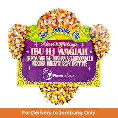 Papan Bunga Duka Cita Ungu Elegan