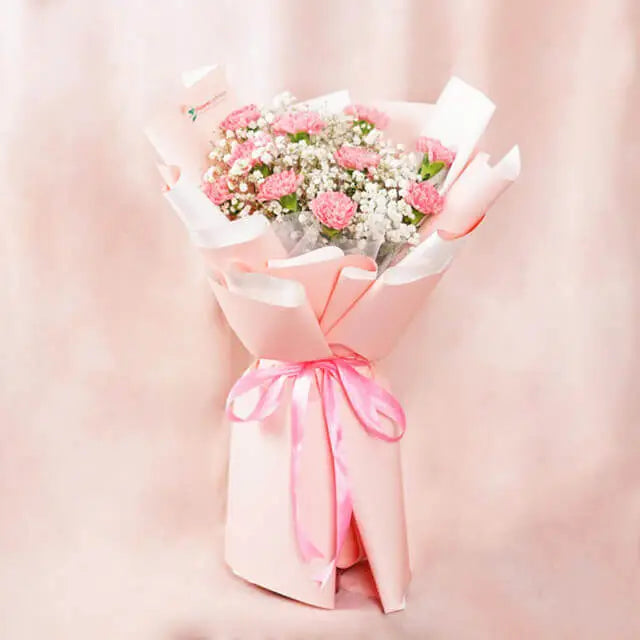 Pink Carnation Cascade Bouquet