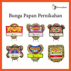 Custom Karangan Bunga Papan Pernikahan - Single