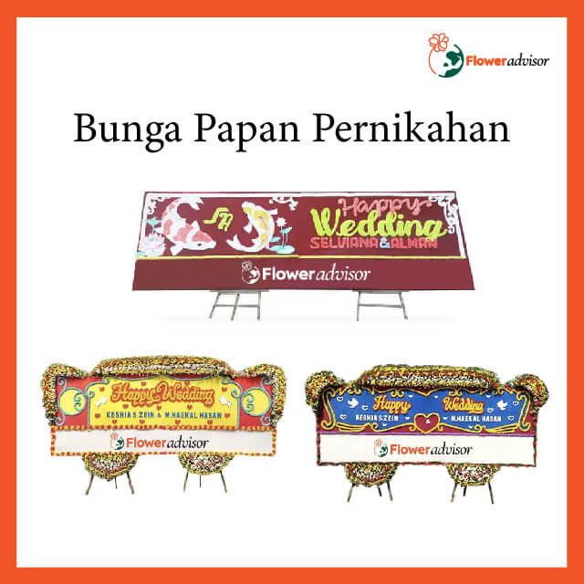 Custom Karangan Bunga Papan Pernikahan - Gandeng