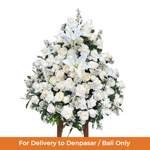 Standing Flower Duka Cita Bernuansa Putih