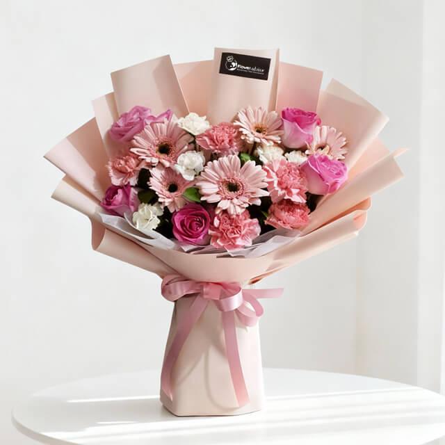 Bouquet bunga mawar dan gerbera cantik, online florist terpercaya untuk hadiah spesial