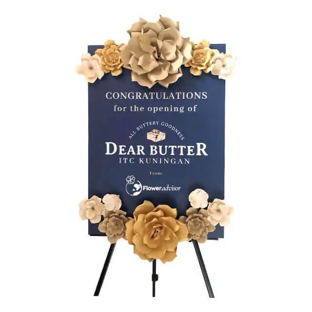 Bunga dekoratif untuk pembukaan toko Dear Butter, layanan online florist terpercaya